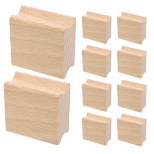 12 Pcs 빈 나무 스탬프 광장 그루브 나무 블록 스탬프 조각 공예 조각 및 Diy 스탬프 만들기위한 고무 스탬프 마운트