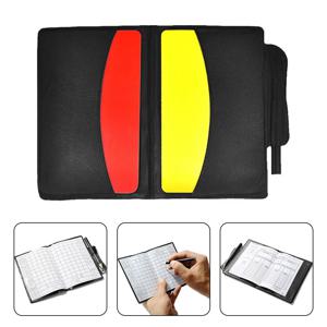 1 세트 축구 심판 지갑 노트북 11x8cm 레드 카드 및 옐로우 카드 심판 전문 게임 심판 스포츠 도구 부품