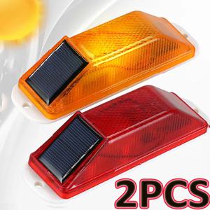 2pcs 경고 LED 램프 태양 스트로브 램프 태양 경고 램프 칩 제어 다리 야간 운전 안전 조명 교통주의 빛