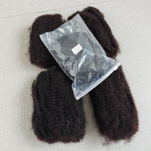 10-18인치 4C 아프로 곱슬머리 벌크 인모 헤어 익스텐션 (웨프트 없음) 브라질 레미 벌크 내추럴, 땋기 스타일링 및 일상용
