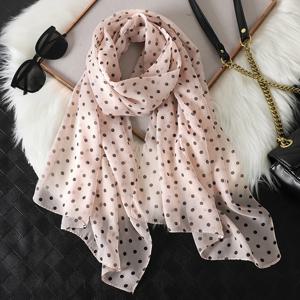2023 패션 인쇄 도트 쉬폰 Hijab 스카프 여성 Pareo 레이디 Bandanas 비치 타월 여름 이슬람 베일 랩 여성 Foulard