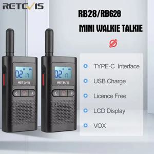 Retevis 충전식 미니 워키토키, 사냥용 장거리 휴대용 양방향 라디오, PMR446 포함, RB628, 2 개
