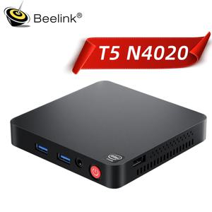 2024 Beelink T5 Intel Celeron N4020 미니 PC 4GB DDR4 64GB eMMC는 듀얼 HDMI 듀얼 WiFi BT4.0 PK T4 Pro N3350 AK3V T8 Pro를 지원합니다.