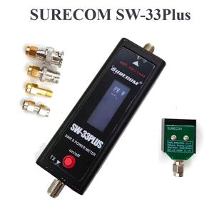 SURECOM SW-33Plus 100W 미니 전력 및 SWR 미터 VHF UHF 125-525MHz 워키토키용 어댑터 포함