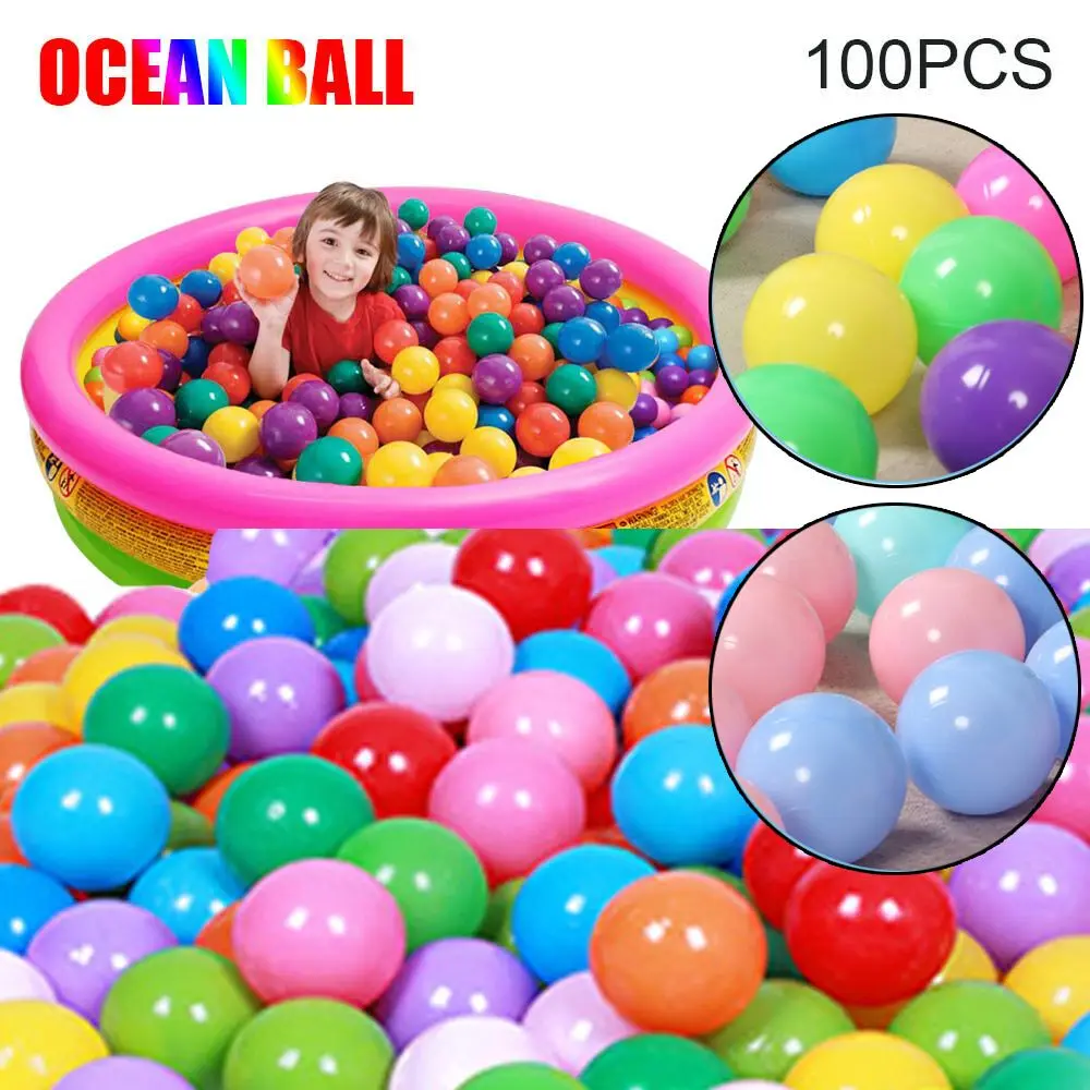 100Pcs 야외 스포츠 공 다채로운 부드러운 물 풀 바다 파도 공 아기 어린이 재미 있은 장난감 친환경 스트레스 공기 풍선