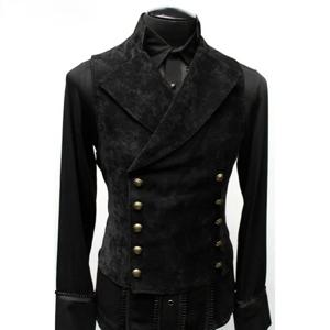 남성 더블 브레스트 고딕 Steampunk 벨벳 조끼 남성 무대 코스프레 댄스 파티 의상 남성 조끼