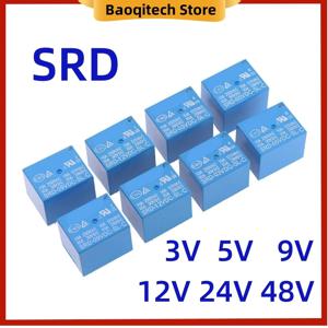 SRD 전원 릴레이 SRD-03VDC -05VDC-09VDC -12VDC-24VDC-SL-C-A, PCB 타입 자동차 릴레이 10A, 12V, 24V, 48V, 4 핀, 5 핀, 10, 20 개