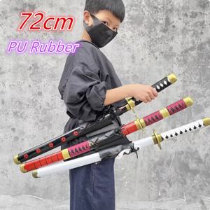 애니메이션 코스프레 Roronoa Zoro Katana 검 PU Trafalgar 검 법 역할 놀이 유키 사무라이 무기 파티 장난감 검 72cm