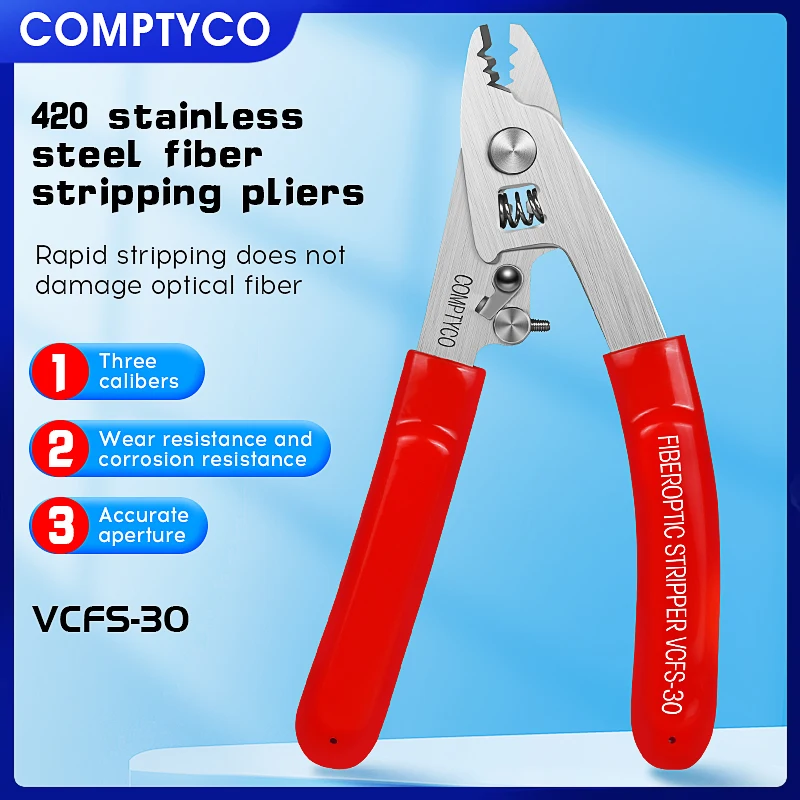 COMPTYCO VCFS-30 스테인레스 스틸 3포트 섬유 스트리핑 플라이어 FTTH 도구 광섬유 와이어 스트리퍼