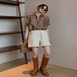 하이 웨이스트 루즈 여성 데님 반바지 여름 캐주얼 와이드 레그 팬츠 아우터 뚱뚱한 사람 슬리밍 엉덩이 커버 5부 길이