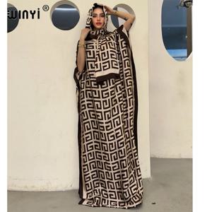WINYI 이슬람 아프리카 전통 드레스 여성용 abaya 두바이 럭셔리 Kaftan 이브닝 드레스 우아한 맥시 길이 드레스 비치 커버