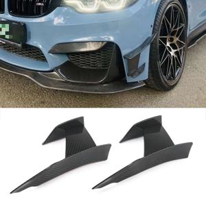 6pcs 탄소 섬유 또는 밝은 검은 색 자동차 스타일링 액세서리 BMW F80 M3 용 BMW F82 M4 용 앞 범퍼 사이드 장식