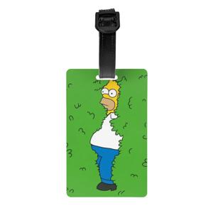 사용자 정의 The Simpsons Bart 수하물 태그(이름 카드 포함) 여행 가방 가방용 개인 정보 보호 커버 ID 라벨