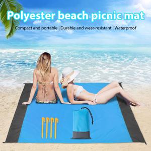200*210cm Sandproof 비치 담요 방수 비치 매트 여행 하이킹 스포츠를위한 휴대용 경량 피크닉 담요 캠핑 매트