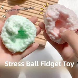 바삭바삭하고 부드러운 스트레스볼, 이중 질감 감각 장난감 - 불안 완화, 손 운동, ADHD 집중력 향상, 성인 및 어린이 선물