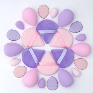 12개입 재사용 가능한 얼굴 클렌저, 부드럽고 피부 친화적인 스펀지 소재의 메이크업 퍼프 미니 삼각 퍼프 플러시 파우더