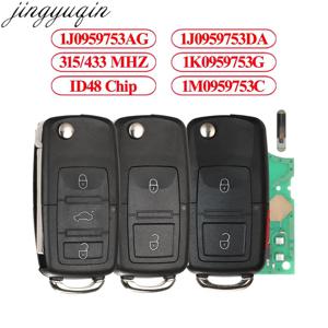 Jingyuqin 원격 키 315/434MHz ID48 폭스바겐 폭스바겐 골프 4 5 6 Jetta Passat CC Tiguan 폴로 비틀 Touran 1J 0959753 AG/DA/AH/AM