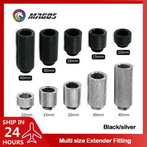 익스텐더 피팅 10mm 15mm 20mm 30mm 40mm M-F G1/4 컴퓨터 수냉 커넥터 용 검정색/은색 니켈