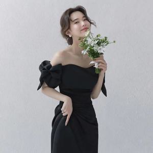 오프 숄더 새틴 웨딩 드레스 2024 새로운 신부 드레스 블랙 공식 라인 파티 댄스 파티 드레스 Vestidos De Novia 맞춤형