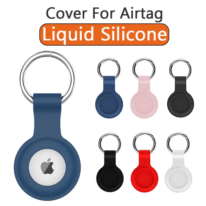 Apple Airtags 케이스 용 커버 액체 실리콘 보호 쉘 트래커 액세서리 안티 스크래치 슬리브 키 체인 에어 태그 케이스