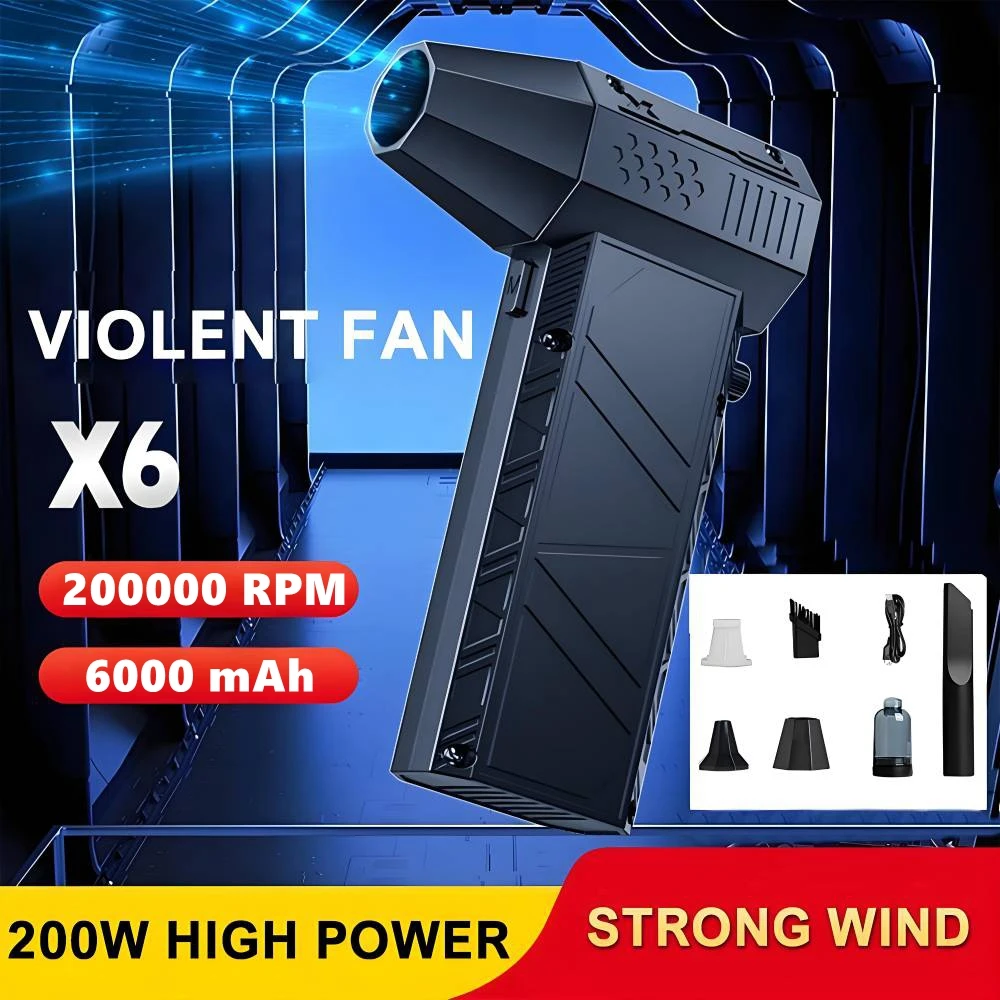 X6 폭력 팬 200000RPM 강력한 공기 송풍기 X9 진공 먼지 청소기 Type-C 충전 강한 바람 53 메터/초 브러시리스 터보 제트 송풍기