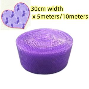 30cmx5Meter/롤 버블 메일러 선물 상자 포장 Shockpoof 포장 랩 러브 하트 필름 메일 링 쿠션 퍼플 컬러