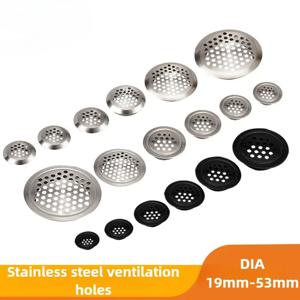 10pcs 라운드 캐비닛 공기 덕트 벤트 Dia.19-53mm 스테인레스 스틸 루버 메쉬 구멍 플러그 장식 커버 옷장 그릴 환기