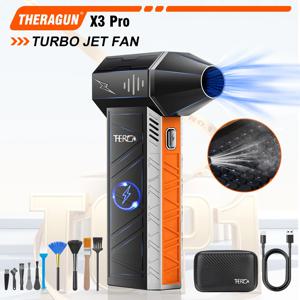 X3Pro 휴대용 미니 터보 팬, 브러시리스 모터 150,000RPM 강력한 헤어 드라이어, 자동차 / 컴퓨터 / 집 청소를위한 휴대용 전기 먼지떨이 - THERAGUN