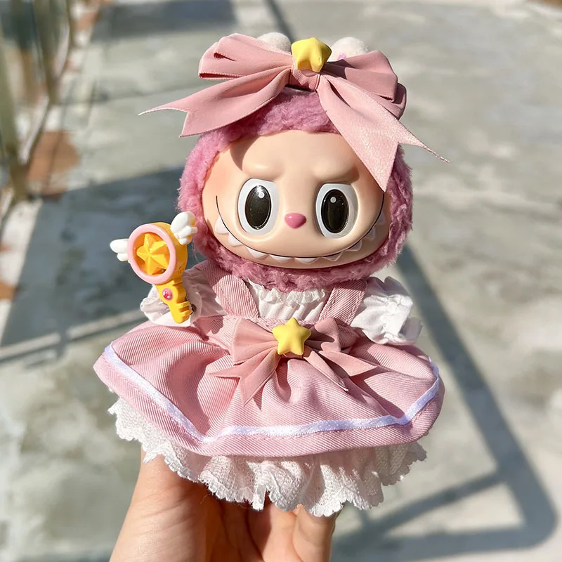 17cm 귀여운 라부부 인형 옷 액세서리 한국 Kpop 라부부 아이돌 인형 스커트 인형 옷 의류 액세서리 라부부 옷