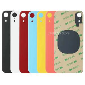 iPhone XR 전화 배터리 뒷면 커버 하우징 케이스 용 대형 카메라 구멍 유리 패널 후면 유리 패널 섀시 3M 접착제 교체 추가