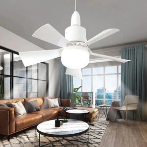천장 팬 LED 조명 원격 제어 디밍이 가능한 30W E27 기본 침실 및 거실 용 현대 스마트 무선 팬 조명