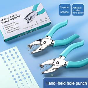 Kawaii 단일 핸드 헬드 원형 모양의 구멍 펀처 용량 1.5-6mm 녹색 스크랩북 종이 Diy 공예 모양 커터 천공기