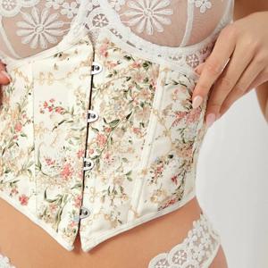 자수 패턴과 탄성 Underbust 코르셋 여자 곡선 허리 셰이퍼 모델링 슬리밍 허리 벨트 뜨거운 여자 도매