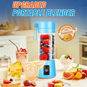 380Ml 여행용 과일 야채 과즙기 컵 휴대용 블렌더 USB 충전식, 미니 블렌더 6개의 블레이드가 있는 강력한 절단력