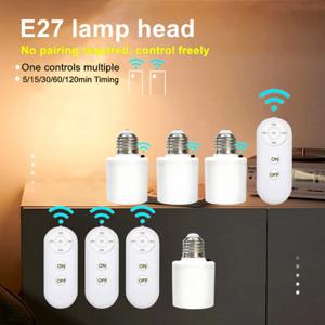 여러 제어 E27 무선 원격 제어 스마트 타이머 스위치 램프 홀더 220V 멀티 라이트 스위치 베이비 룸 침실 스위치