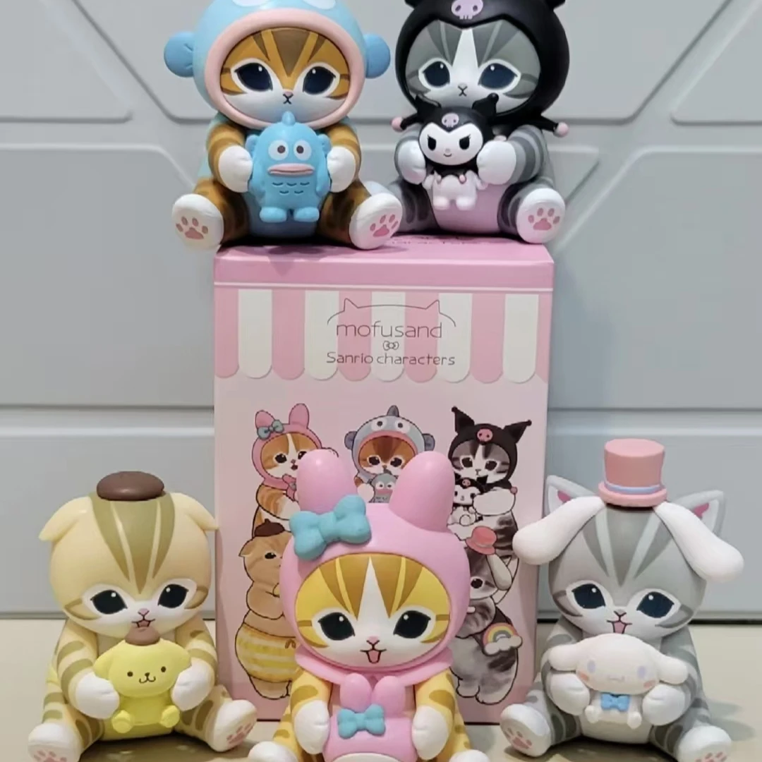 새로운 모푸샌드 콜라보레이션 상어 고양이 이미지 못생긴 물고기 인형 장난감 디스플레이 패션 블라인드 박스 비닐 얼굴 블라인드 박스 장난감 및 취미