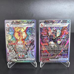 DIY PTCG 포켓몬 카드 컬렉션 OBF PAF EN  리자몽 EX 레어 셀프메이드 싱글 카드 클래식 게임 애니메이션 카드 선물 장난감