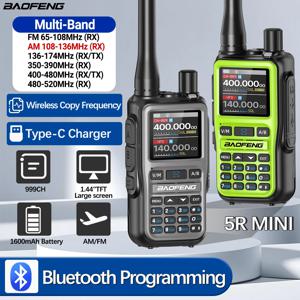 BAOFENG 미니 워키 토키 UV-5R 멀티 밴드 무선 블루투스 프로그래밍 주파수 999CH 손전등이있는 휴대용 햄 라디오