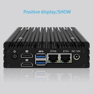 P1 미니 PC 6W 저전력 인텔 N3160 쿼드 코어 쿼드 스레드 X86 소프트 라우터 2개의 1000M 랜 포트 HD-MI 출력 메탈 케이스