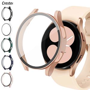 삼성 갤럭시 시계 4용 유리 + 케이스 44mm 40mm 액세서리 PC 올라운드 낙하 방지 범퍼 커버 + 화면 보호기 갤럭시 시계 5