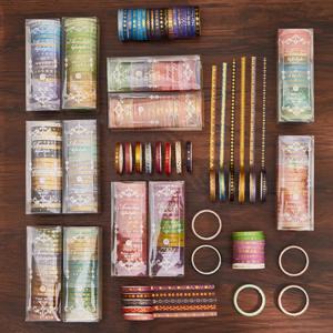 20 롤 슬림 Washi 테이프 장식 금박 마스킹 테이프 Scrapbooking 접착 테이프 스티커 일기 장식 Washitape