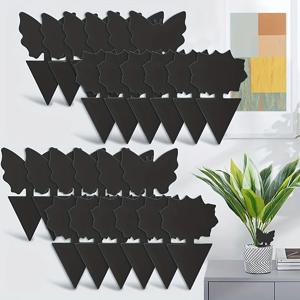 12/24Pcs 검은 끈적 플라이 트랩 곤충 트랩 양면 플라이 포수 식물 해충 방제 진딧물 모기 용 강력한 접착제
