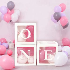 편지 풍선 상자 첫 번째 1 생일 파티 장식 아이 소녀 소년 베이비 샤워 한 1 세 생일 장식 웨딩 파티 용품