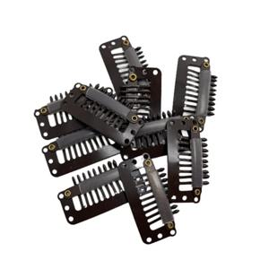 20/40 Pcs 9 치아 베이지/브라운/블랙 헤어 확장 클립 헤어 확장 가발 스냅 클립 빗 작은 스냅 가발 액세서리 클립