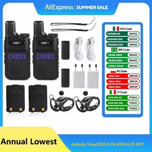 KSUT M6 핸드 헬드 PMR446 FRS 워키 토키 2pcs 어린이를위한 라디오 방송국 송신기 세트 무선 장치 양방향 라디오
