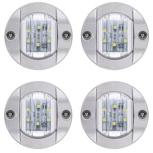 원형 요트 해양 보트 LED 스턴 라이트 캐빈 데크 라이트, 해양 인테리어 캐빈 라이트, 방수, 6LED, 12V, 2.2 W, 4 개