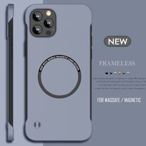 iPhone 14 15 Pro Max Plus 13 12 11 Pro Mini XS Max Magsafe 자기 무선 충전 하드 PC 케이스 용 초박형 프레임리스