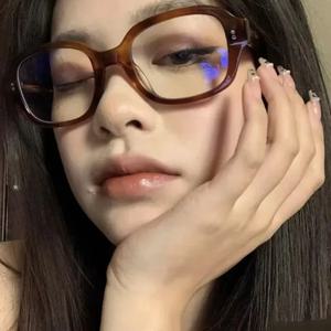 레트로 스퀘어 프레임 안경 여성 레드 컴퓨터 독서 안경 맑은 푸른 빛 차단 안경 빈티지 장식 고글