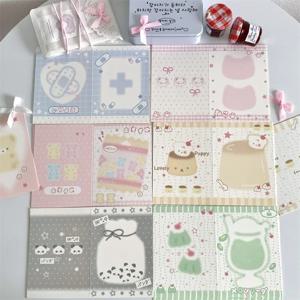 10Pcs 한국어 INS 부드러운 귀여운 것들 접는 카드 Kpop 아이돌 3 인치 사진 카드 DIY 장식 포장 골판지 소녀 카드 포장