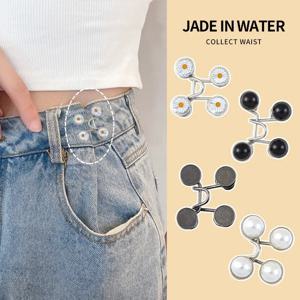 여성용 치마 바지 청바지 조정 가능한 허리 클립 금속 핀 의류 액세서리, 바느질 브로치 세트, 허리 벨트 버클 조임, 서양